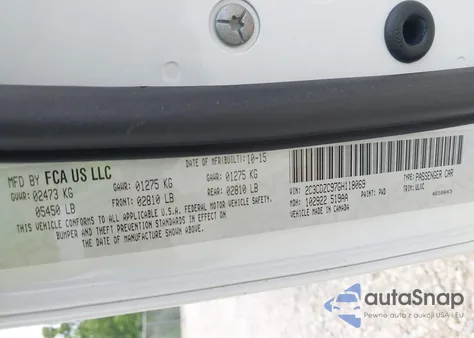 2016 Dodge Challenger Srt Hellcat z USA, uszkodzony, nr VIN 2C3CDZC97G8118069